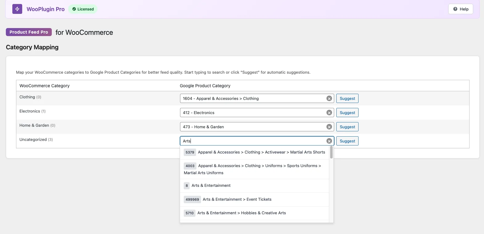 Category mapping with autocomplete search for 5,500+ Google categories